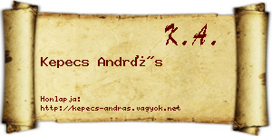 Kepecs András névjegykártya