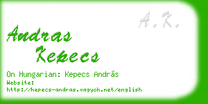 andras kepecs business card